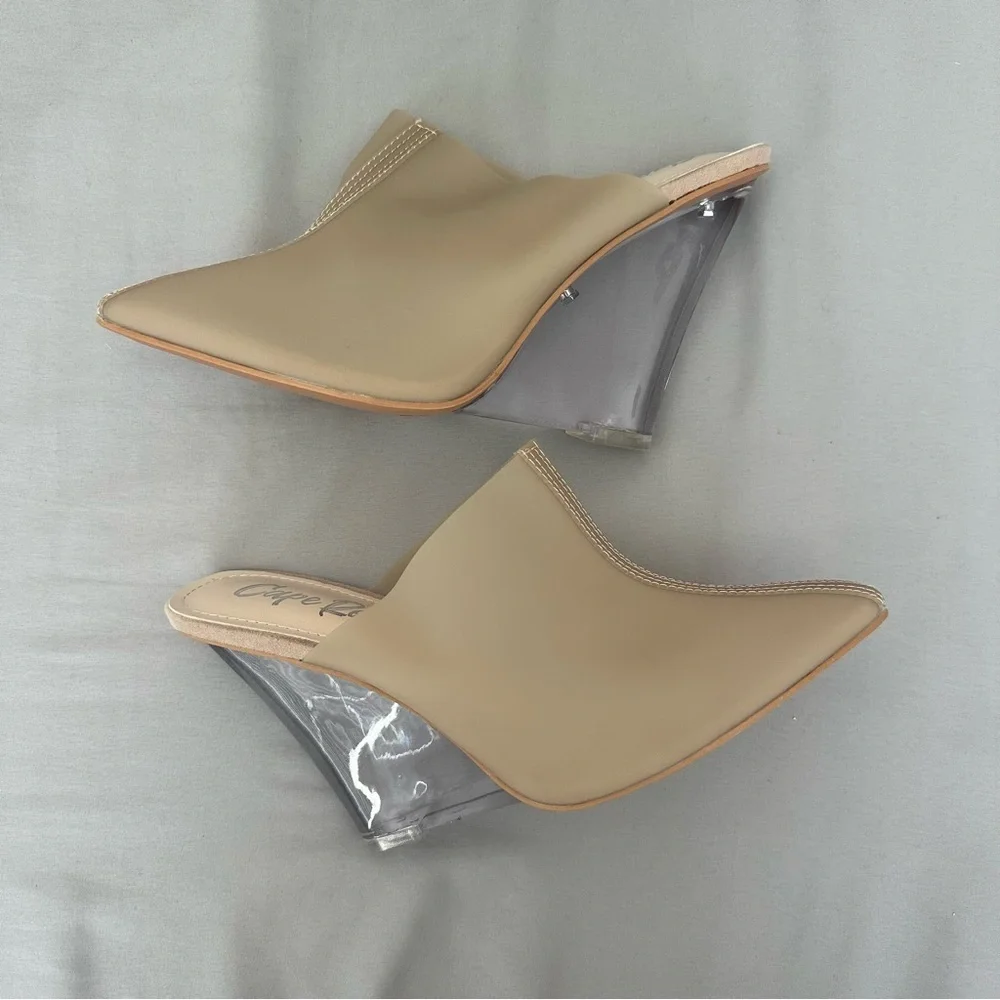 CAPE ROBBIN CARLIE WEDGE MULES